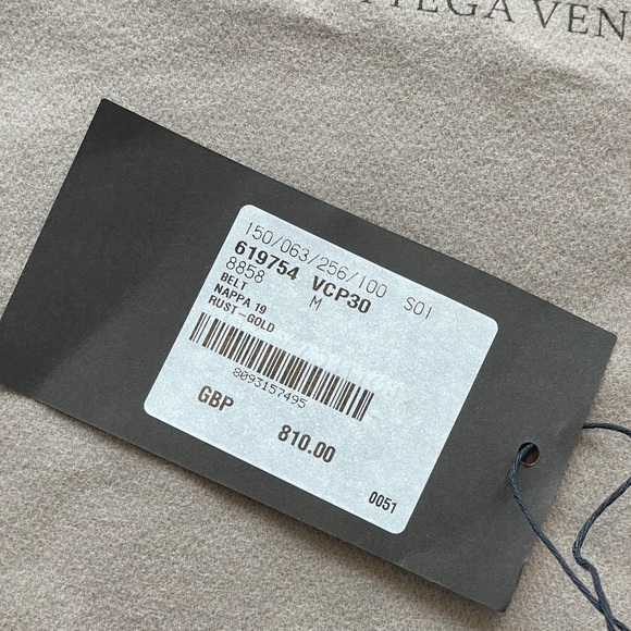 NWT Authentic BOTTEGA VENETA Nappa Leather Snake Belt - Picture 6 of 8